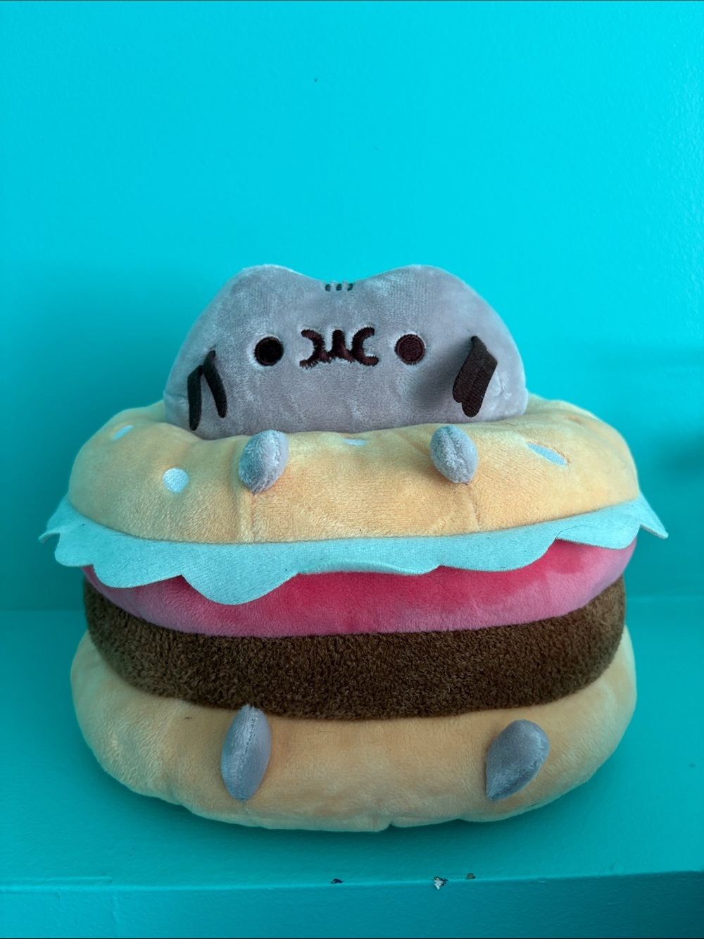 Pusheen Burger Stack Plush - Gray & Pastel Colors